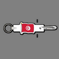 4mm Clip & Key Ring W/ Full Color Flag of Tunisia Key Tag